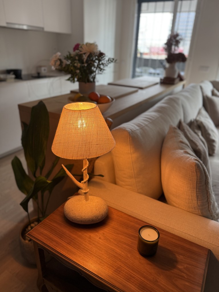 lámpara, pantalla, decoración, luz, iluminación